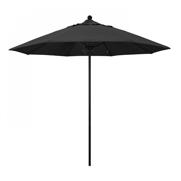 California Umbrella 9' Black Aluminum Market Patio Umbrella, Pacifica Black 194061335802 - main
